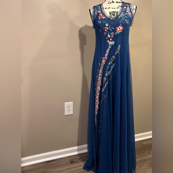 Johnny Was Dresses & Skirts - Johnny Was Johnny Was Mazzy Bias Slip Dress Blue Dream